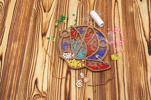 selection of embroidery kits on table